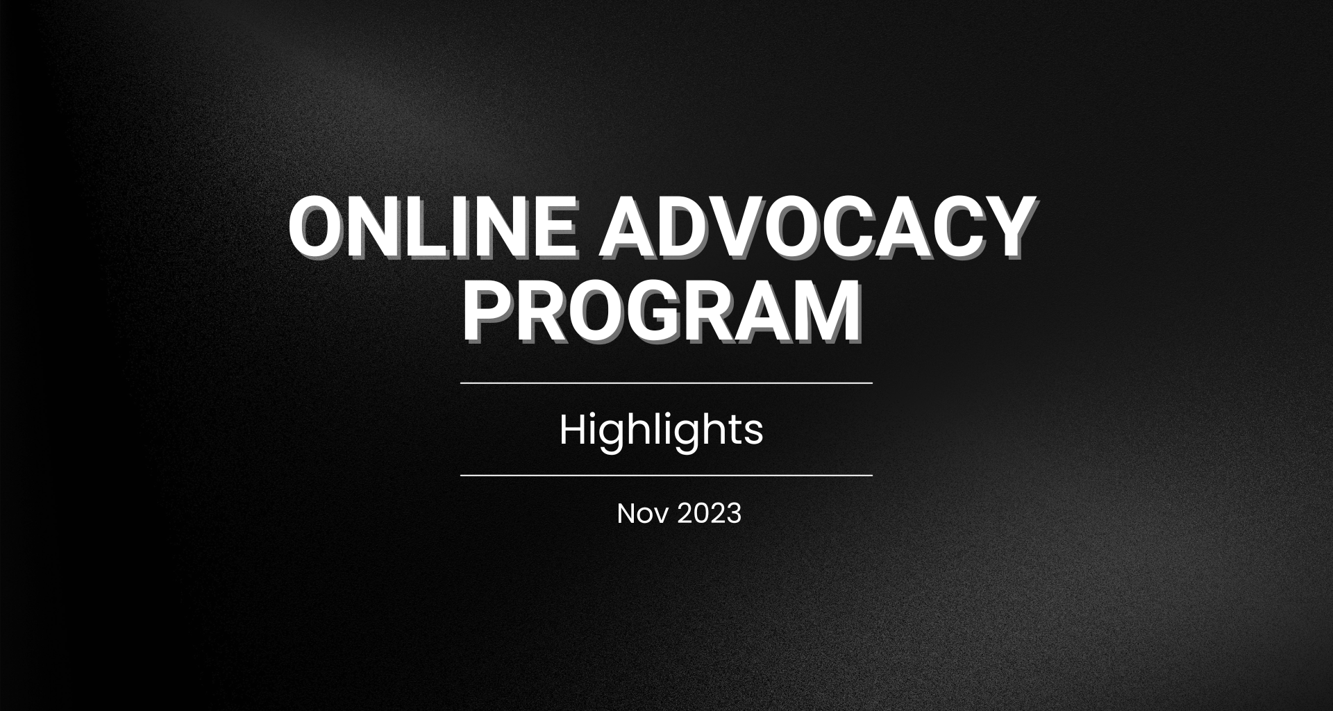 Online Advocacy Program